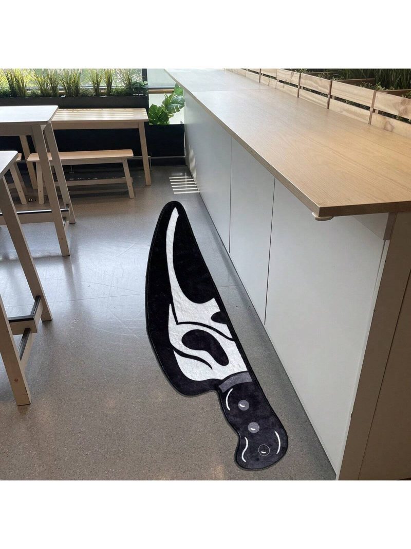 Alfombra antideslizante en forma de cuchillo con diseño de Ghostface
