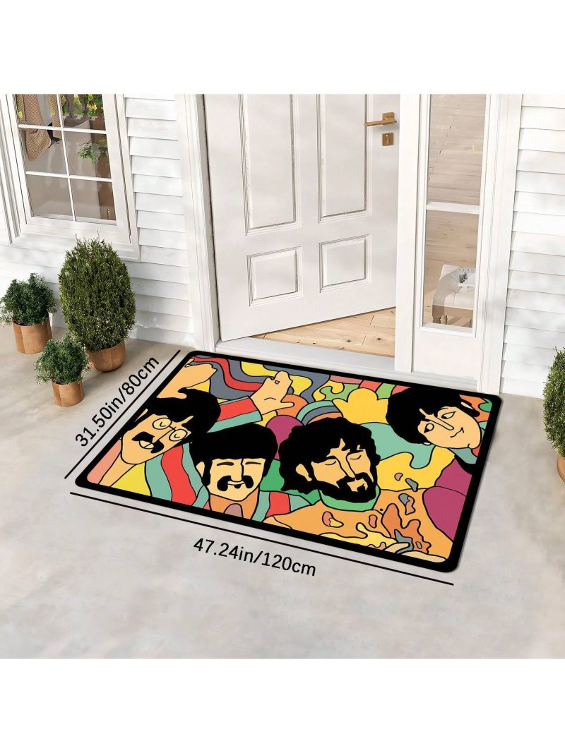 Alfombra antideslizante de The Beatles con diseño animado