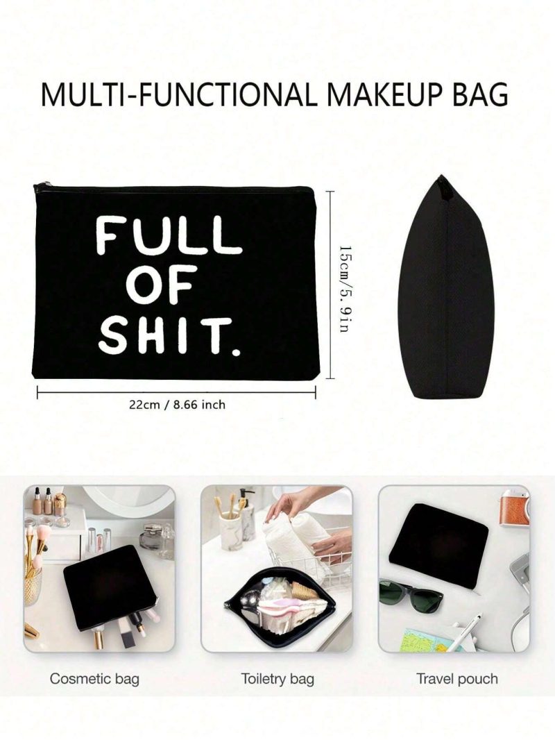 Cosmetiquera o neceser con estampado "Full of Shit" - Imagen 4