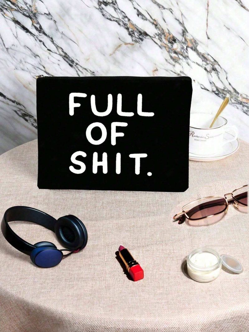 Cosmetiquera o neceser con estampado "Full of Shit"