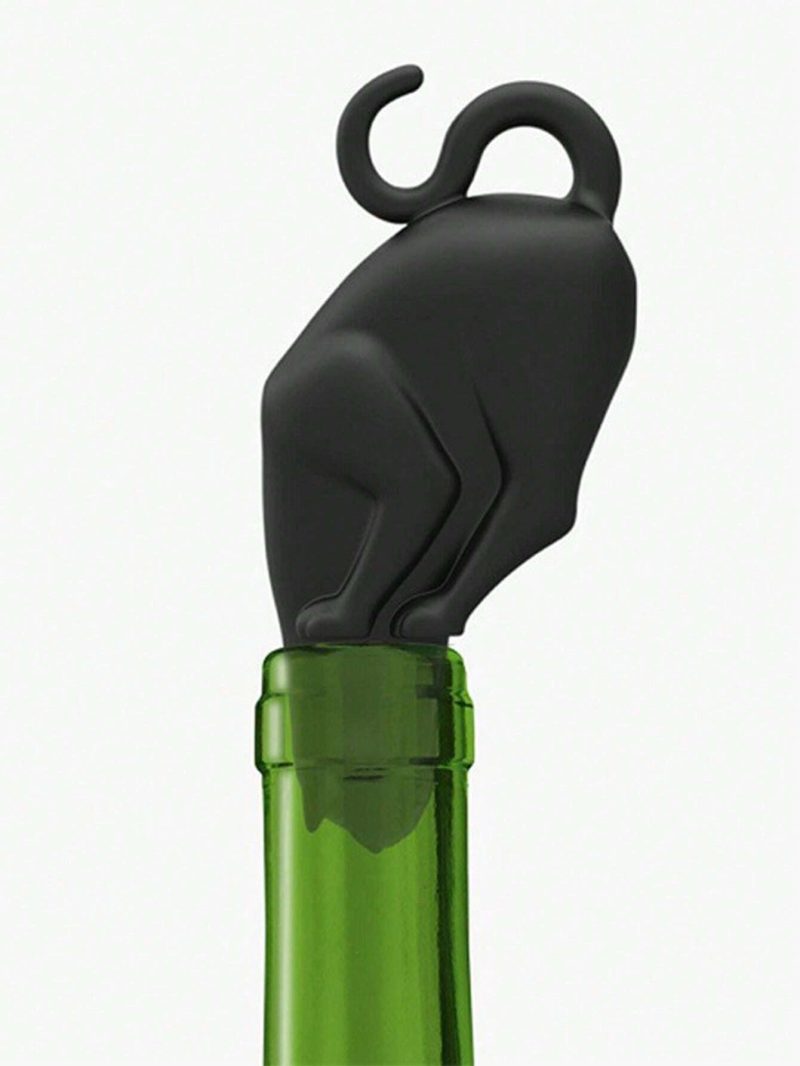 Tapón reutilizable con forma de gato para botellas