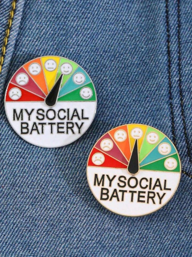 Pin colorido con medidor de batería social ajustable - Imagen 3