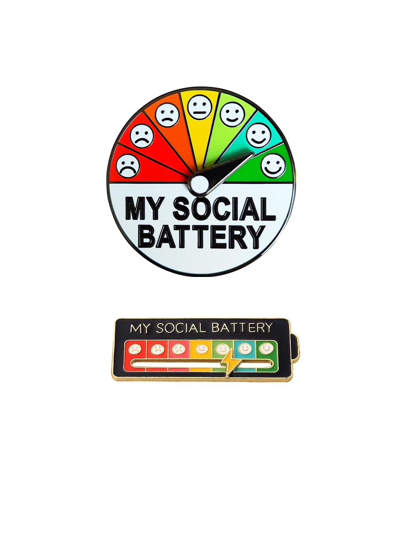 Pin colorido con medidor de batería social ajustable