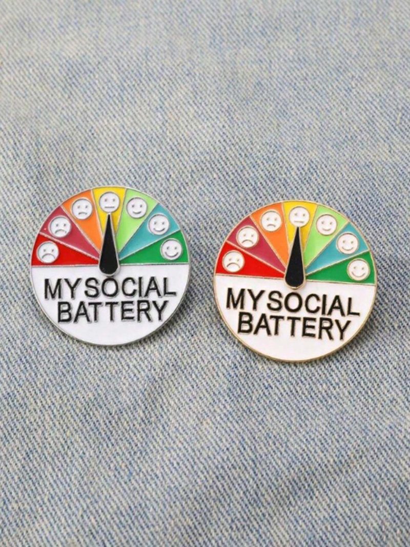 Pin colorido con medidor de batería social ajustable