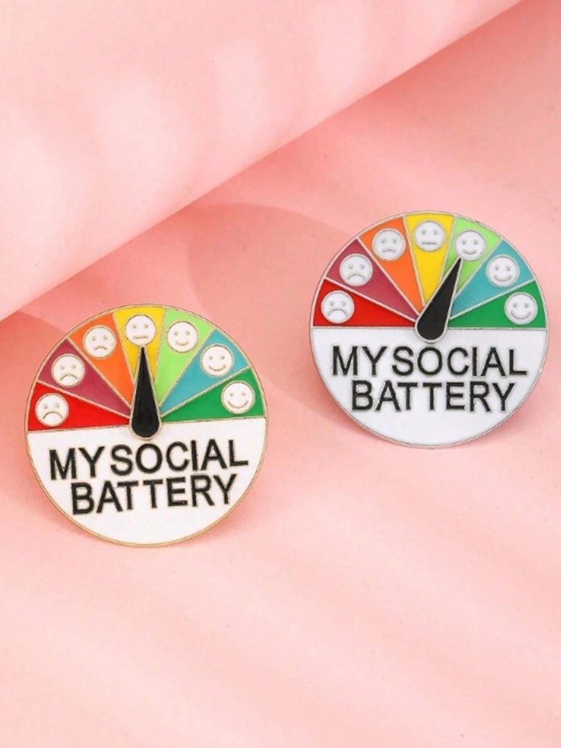 Pin colorido con medidor de batería social ajustable - Imagen 2