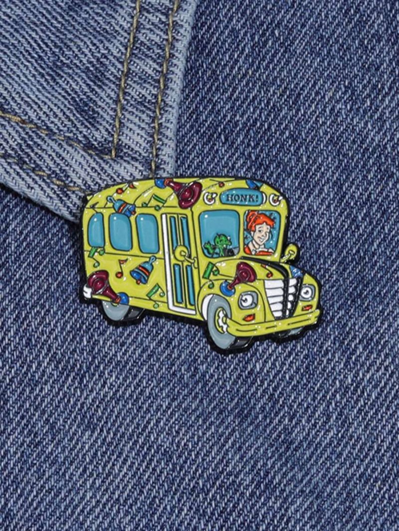 Pin colorido y metálico con diseño de El Autobús Mágico