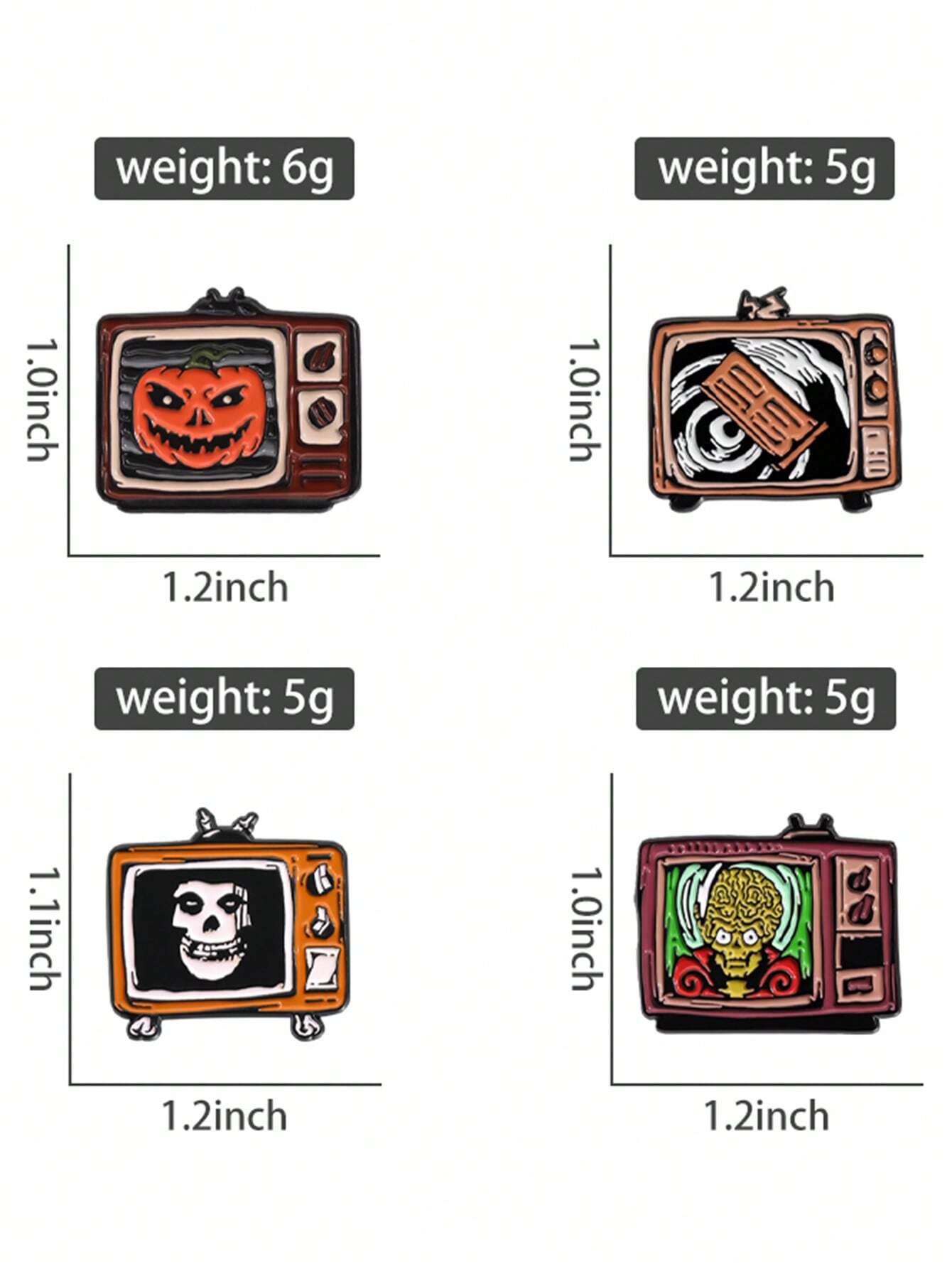 Pin colorido y esmaltado con diseño retro dentro de una TV - Imagen 5